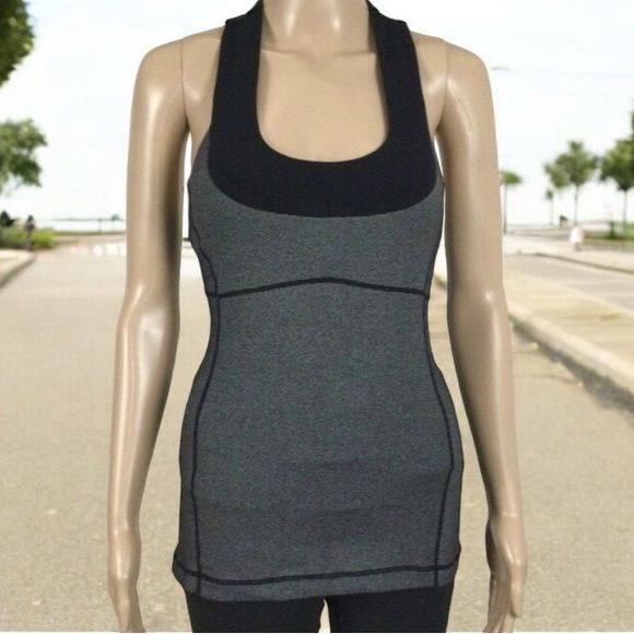 LULULEMON Scoop Me Up Tank Top, Black/Grey, 4 - Picture 1 of 7